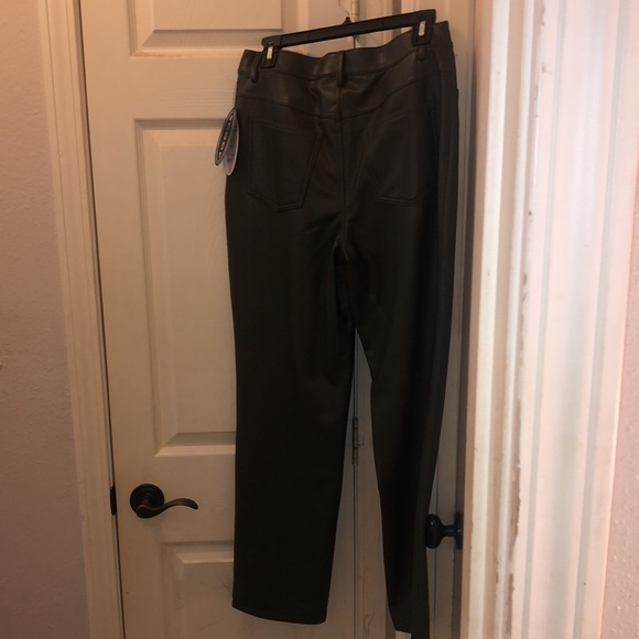 Green Faux Leather Pants - Picture 2 of 15